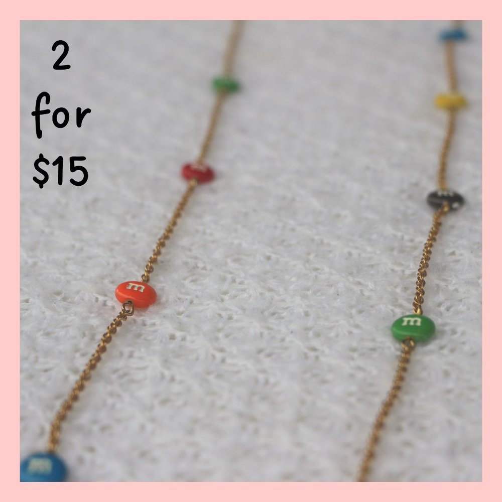 M&M's gold-tone chain necklace